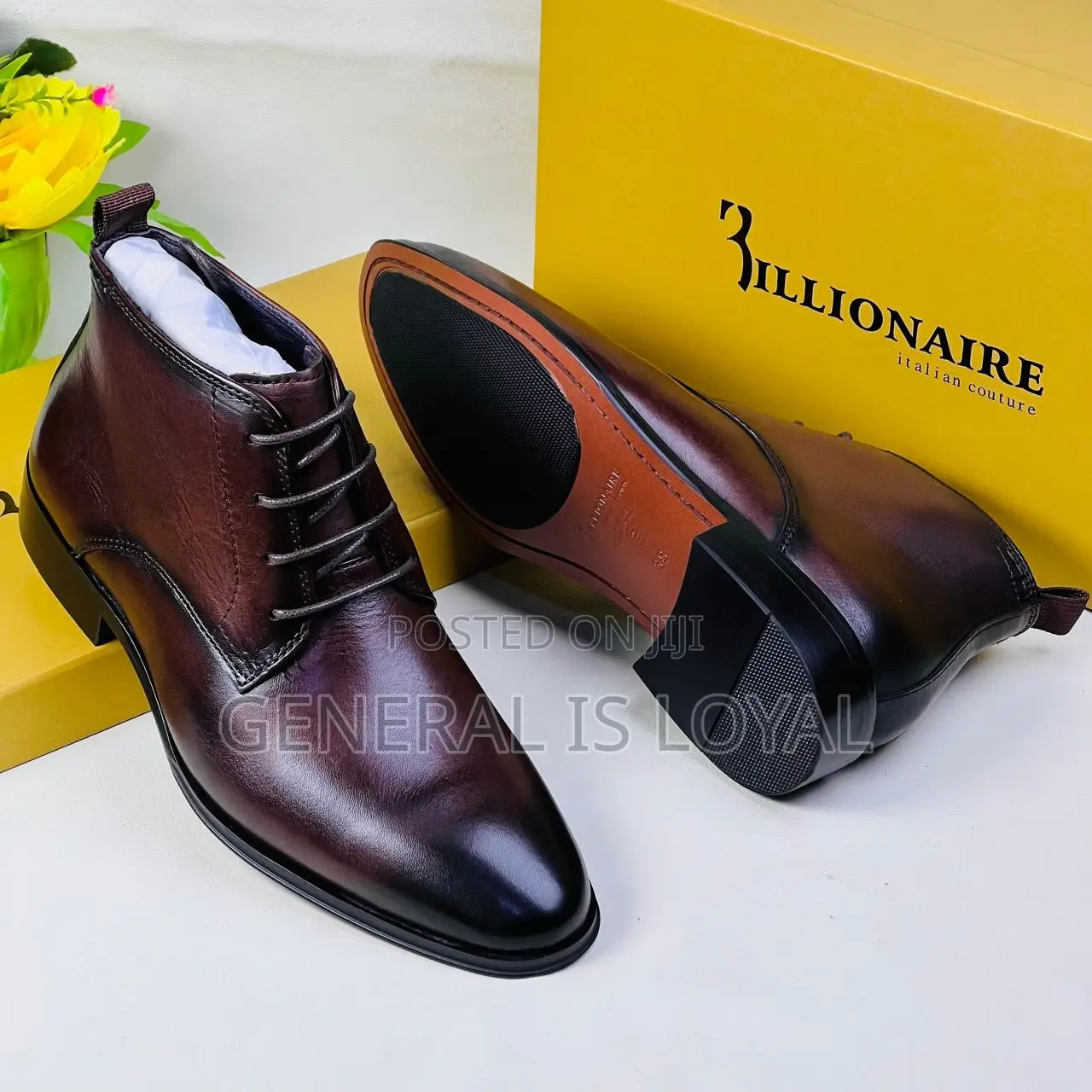Billionaire Coffee Leather Lace Men’S Boot