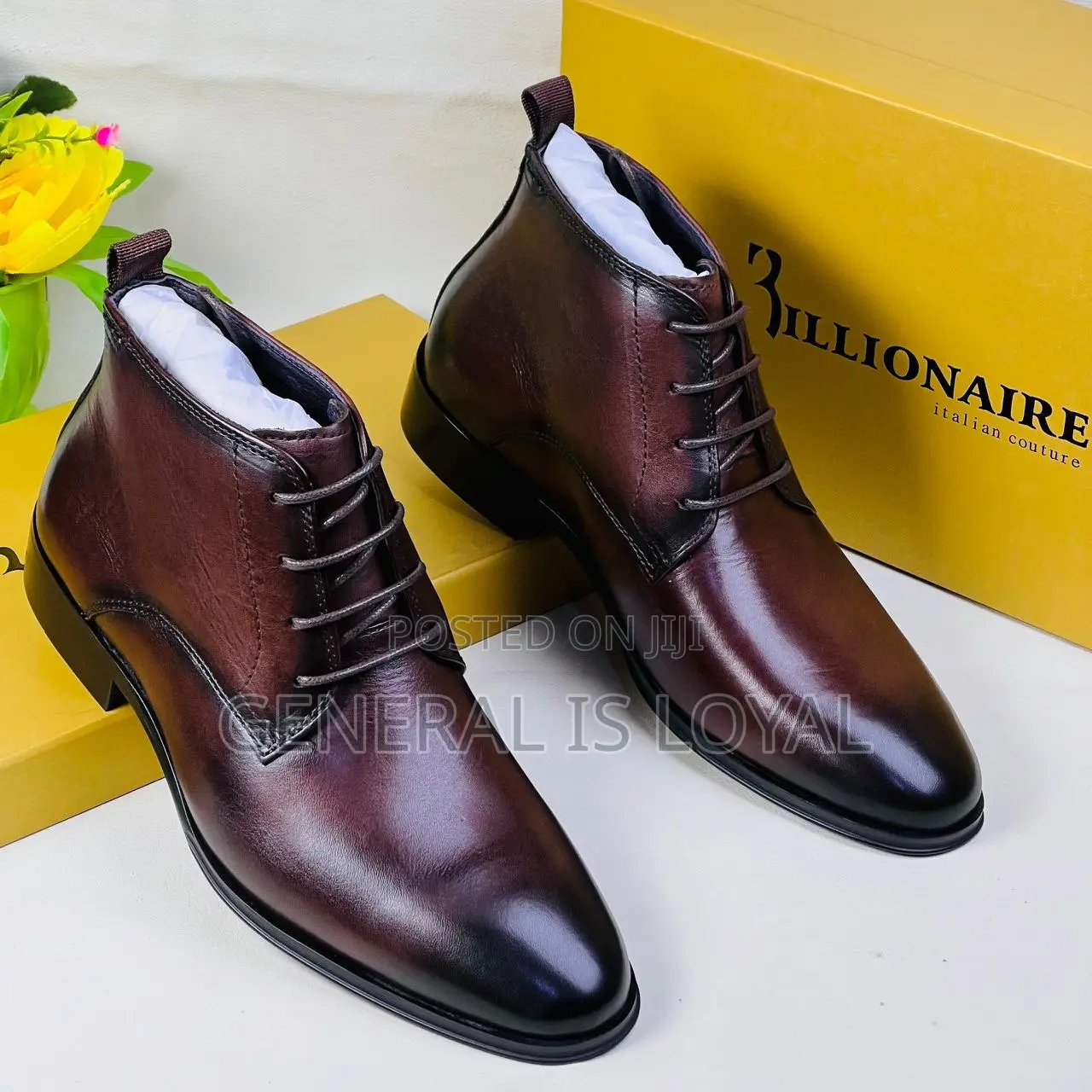 Billionaire Coffee Leather Lace Men’S Boot