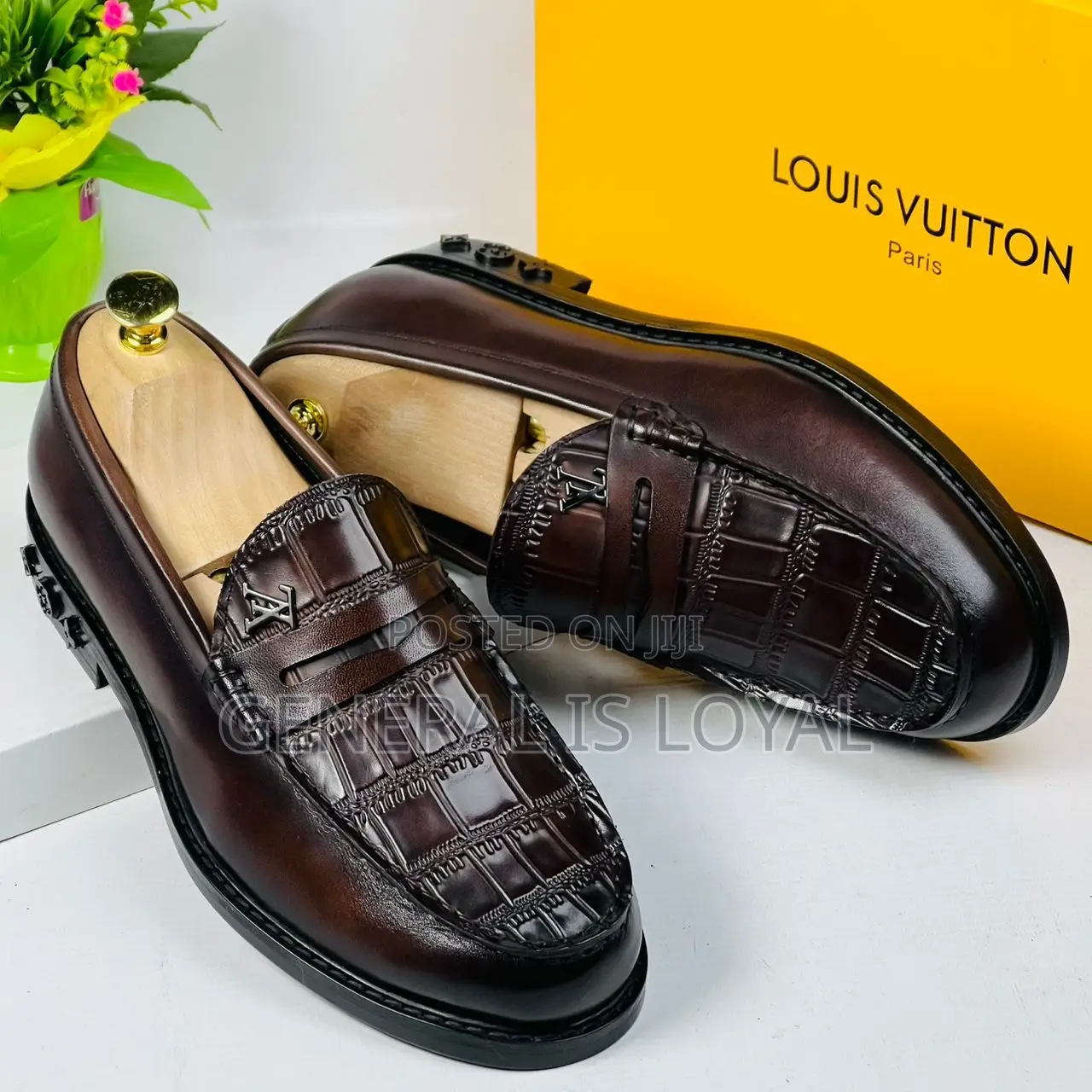 Louis Vuitton Dark Coffee Classic Men Loafers Shoe
