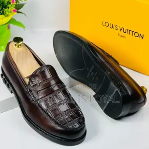 Louis Vuitton Dark Coffee Classic Men Loafers Shoe