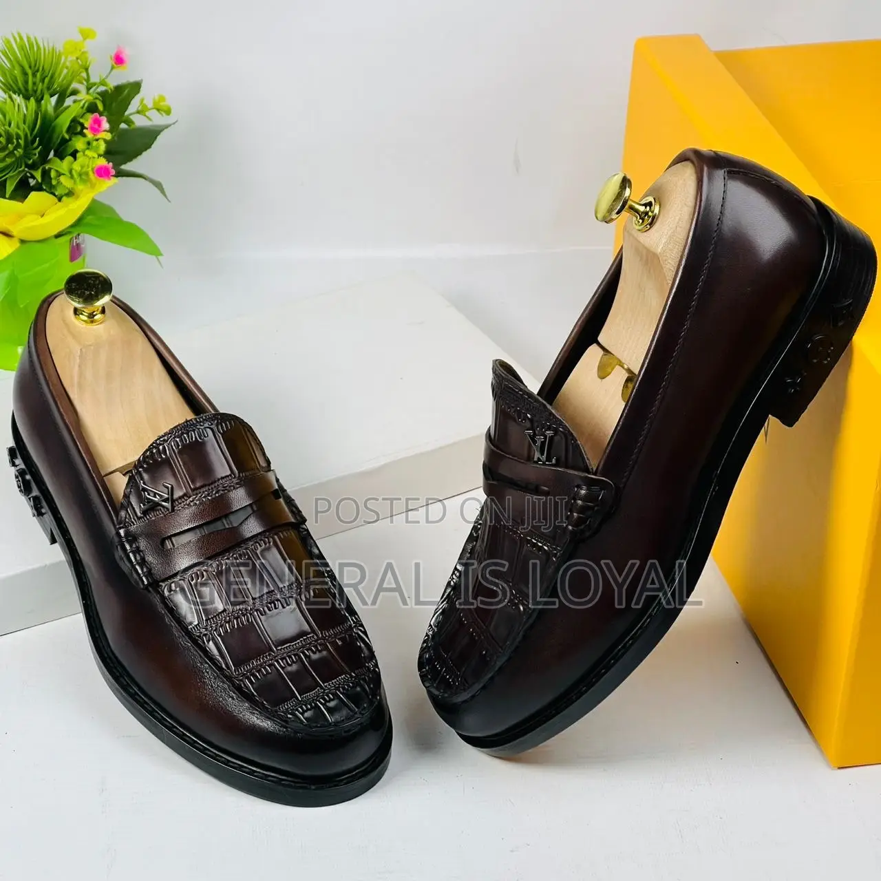 Louis Vuitton Dark Coffee Classic Men Loafers Shoe