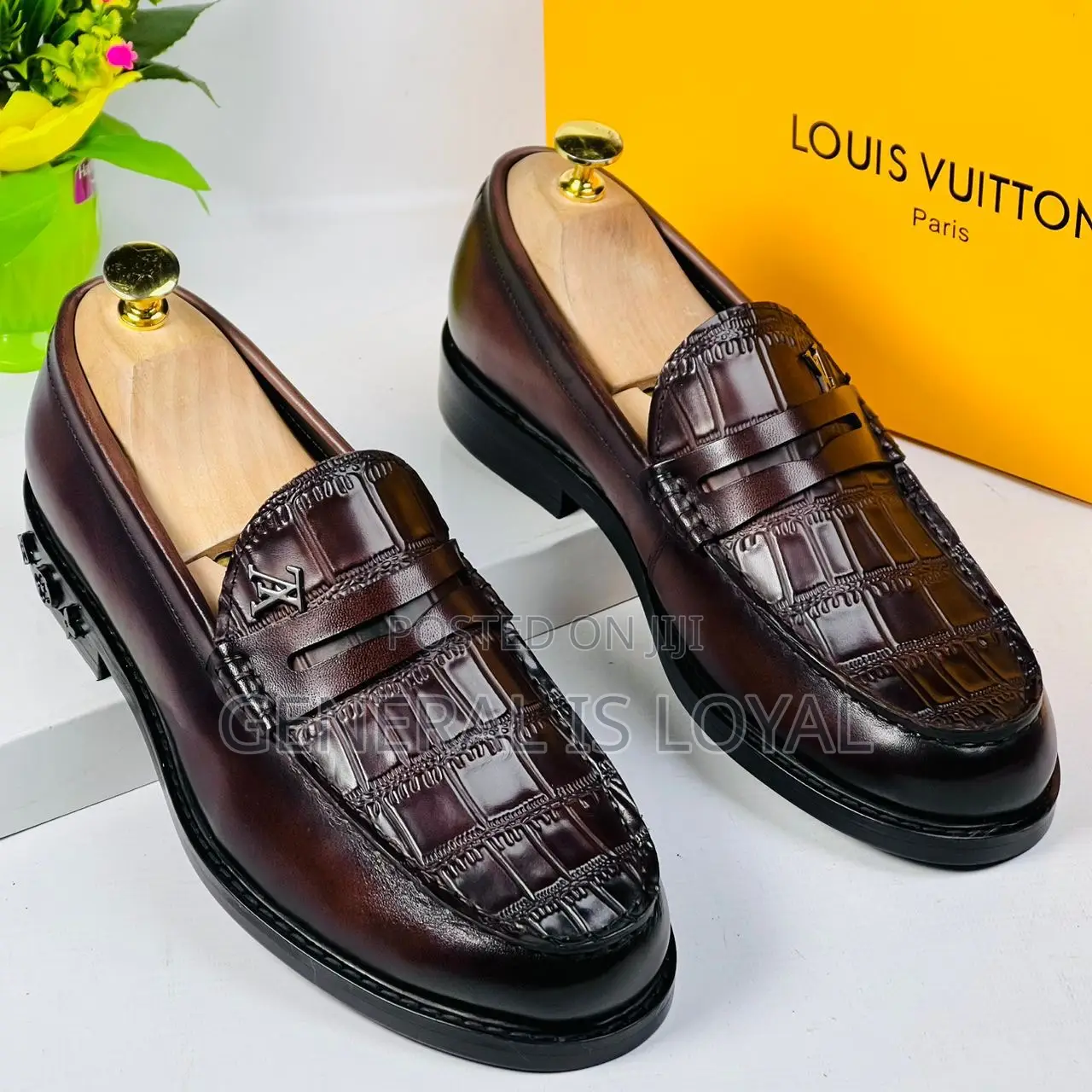 Louis Vuitton Dark Coffee Classic Men Loafers Shoe