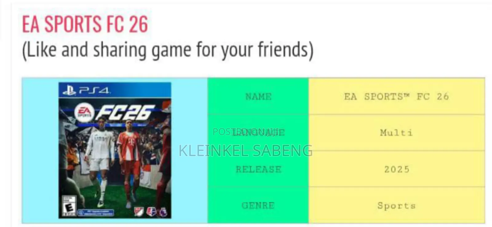 Fifa 26 for Ps4 Jailbreak With Latest Transfers
