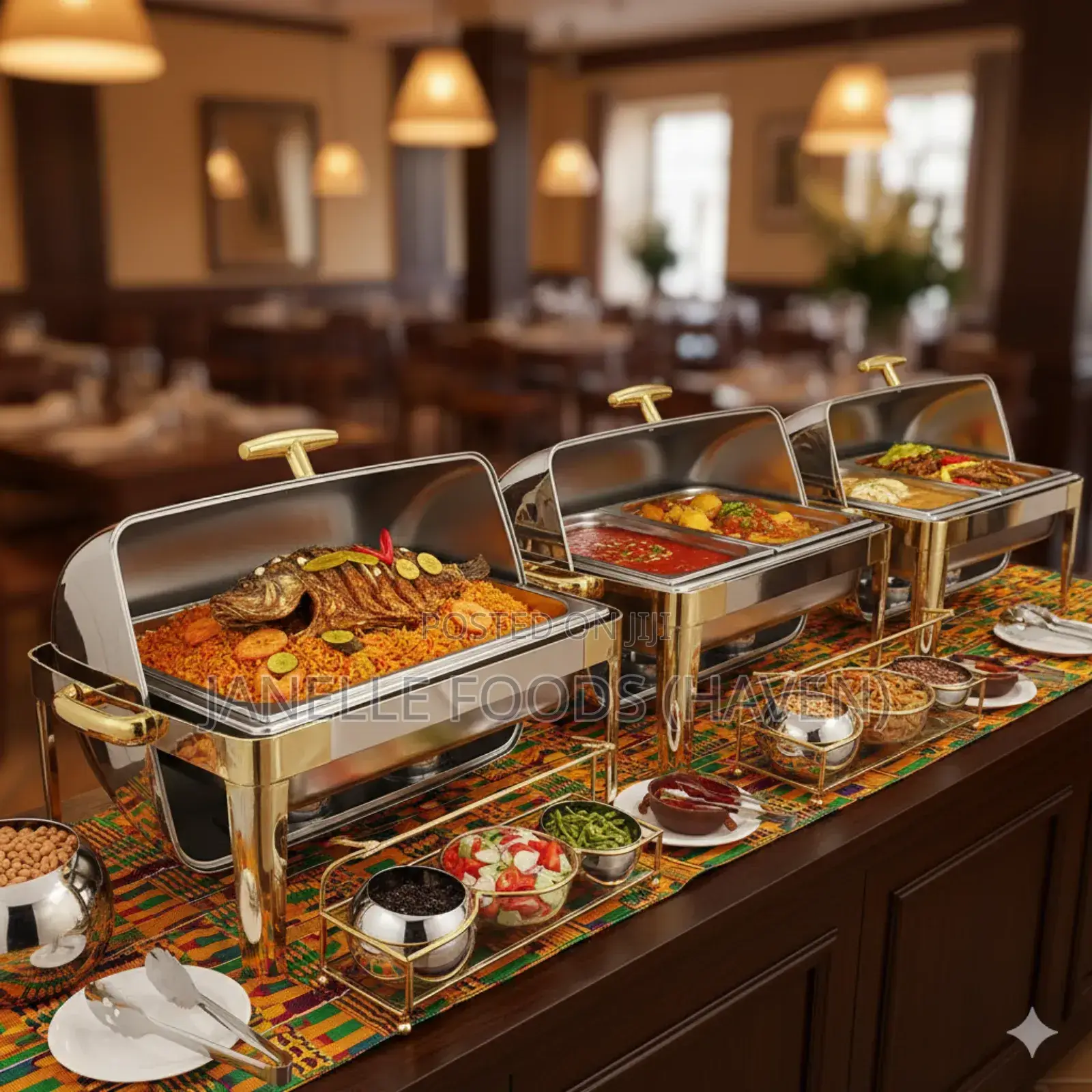Gold-Toned Rectangular Chafing Dish