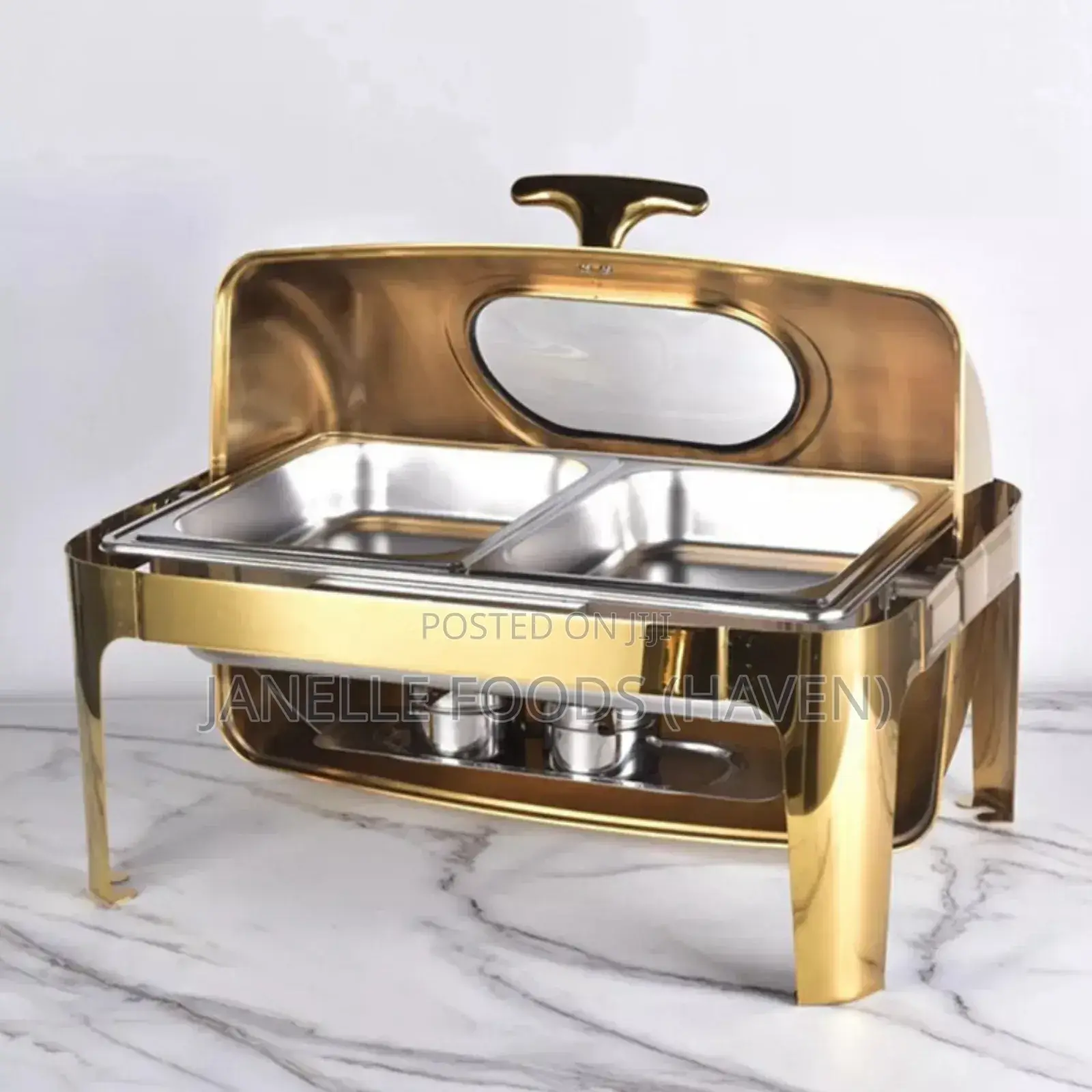Gold-Toned Rectangular Chafing Dish