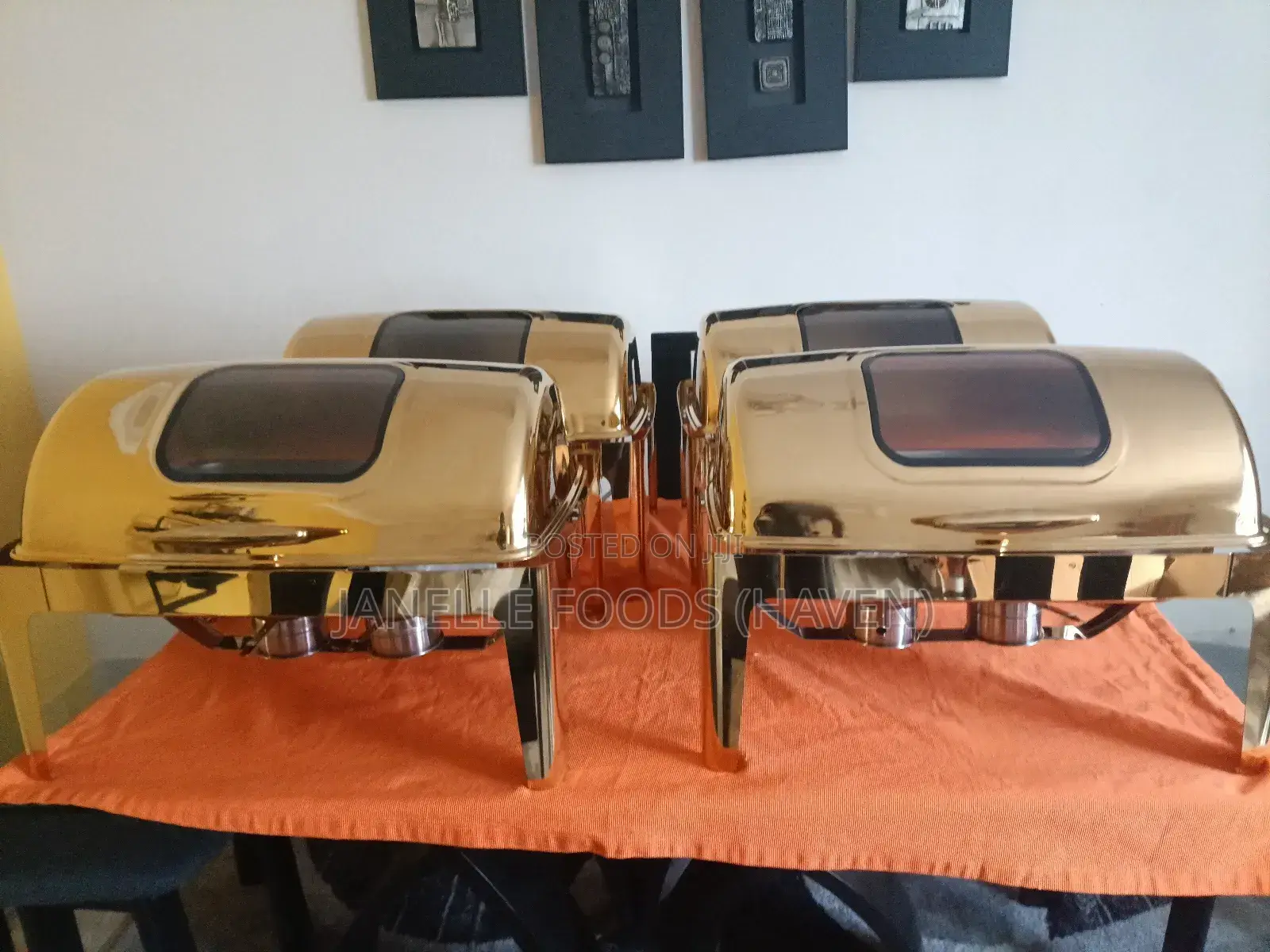 Gold-Toned Rectangular Chafing Dish