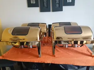 Gold-Toned Rectangular Chafing Dish
