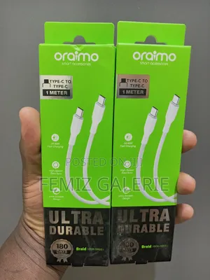 Oraimo Braid 3a 60w Fast Charging Type-C to Type-C Cable 1m