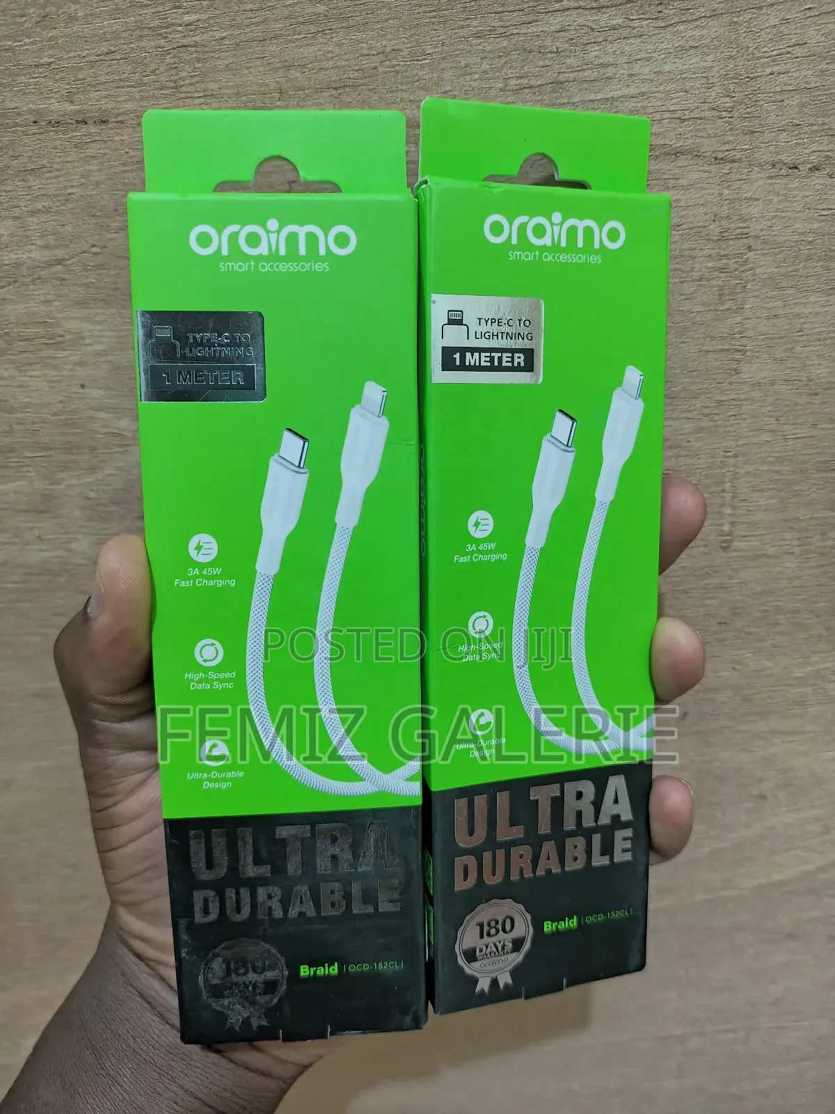 Oraimo Braid 3a 45w Fast Charging Type-C to Lightning With 1m