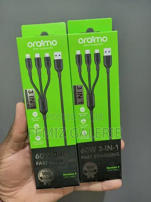 Oraimo Duraline 4 3a 1.2m 3 in 1 Cable