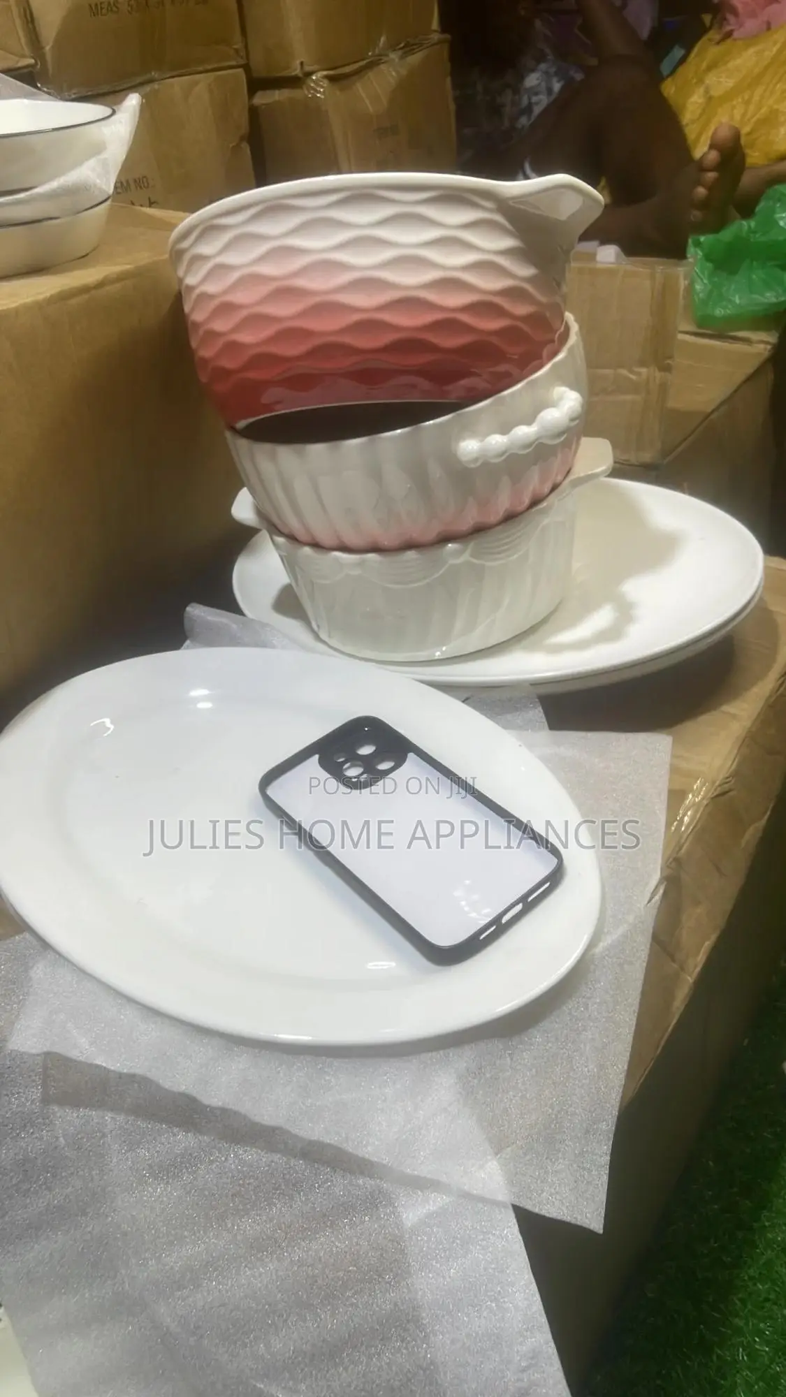 Beautiful Big Ceramic Mix Fufu Blows / Plates / Tea Pot