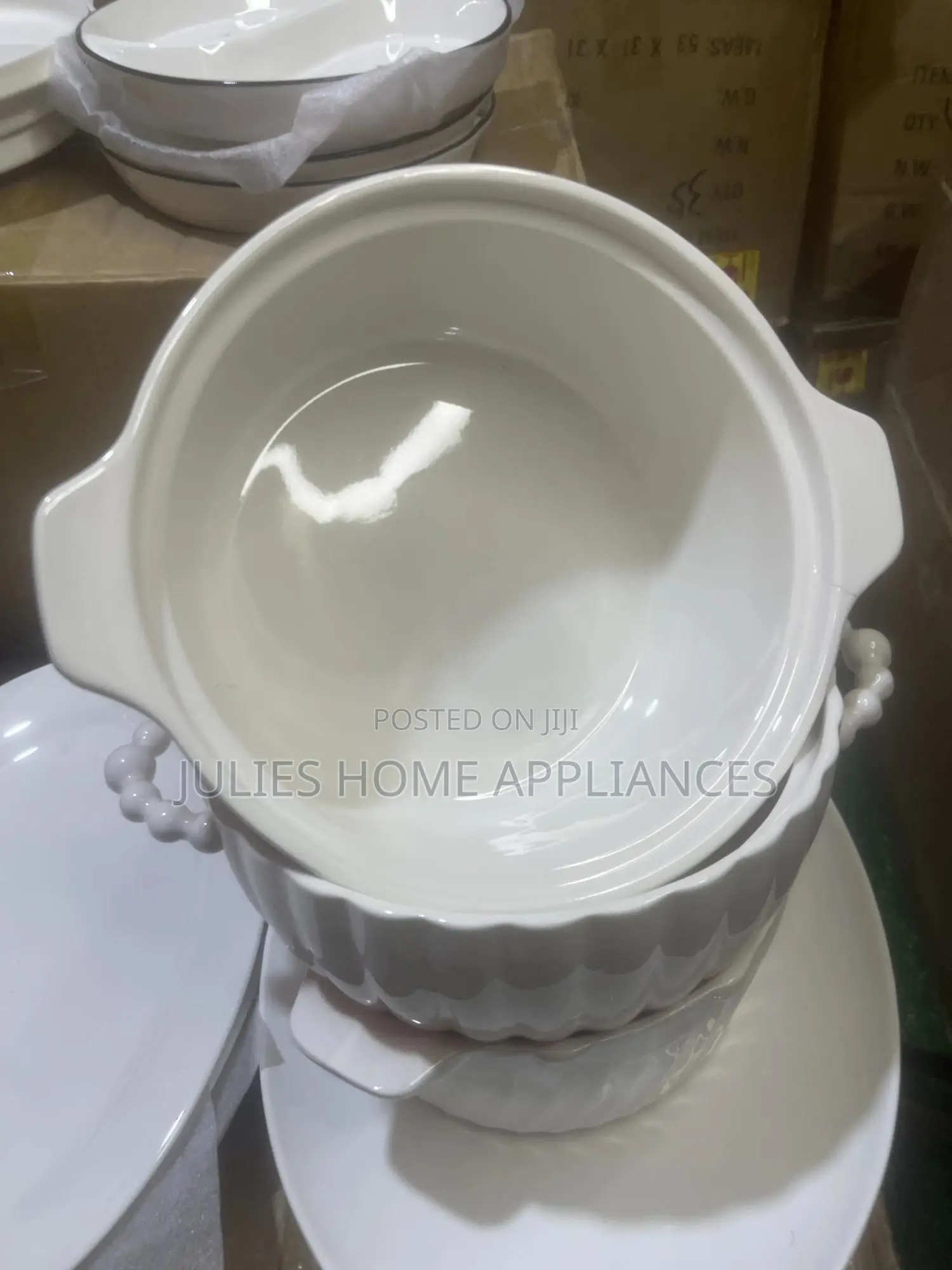 Beautiful Big Ceramic Mix Fufu Blows / Plates / Tea Pot