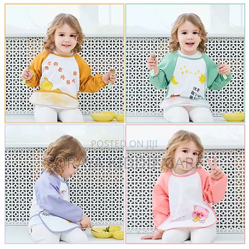 Long Sleeve Fabric Blend Bibs for Toddlers