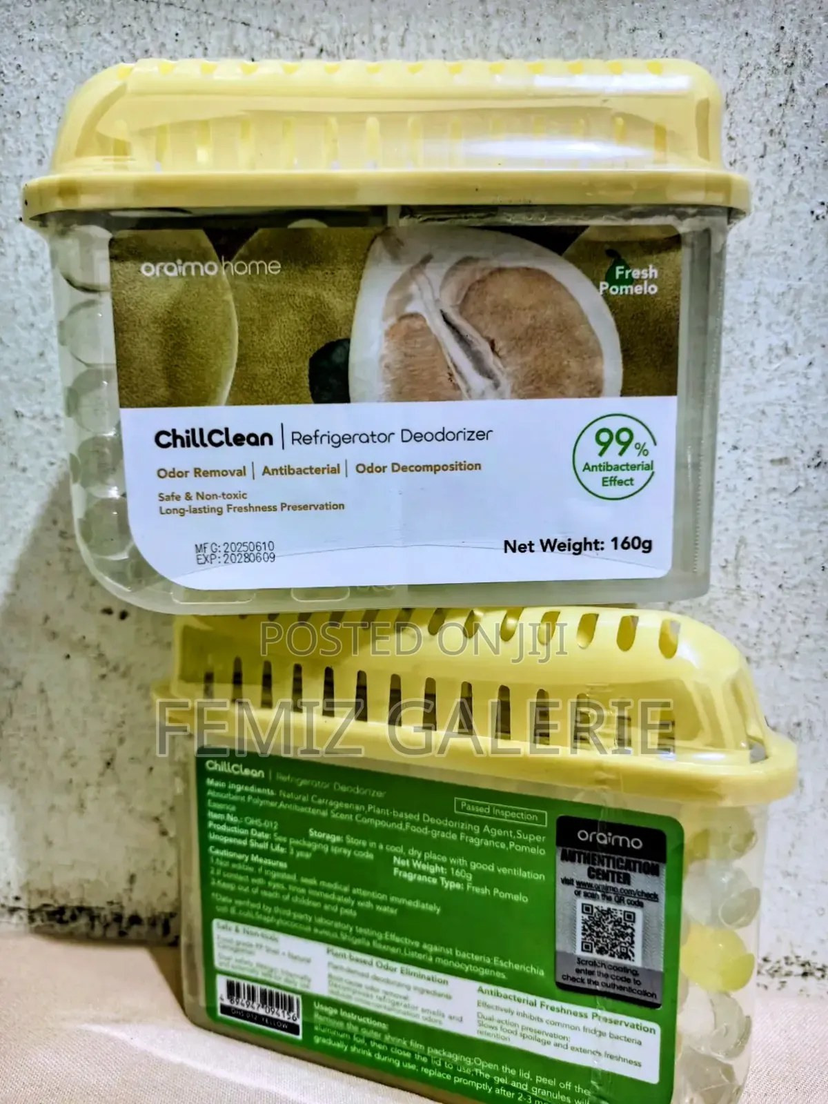 Oraimo Chillclean Pomelo Scent Anti-bacteria Refrigerator Deodorizer