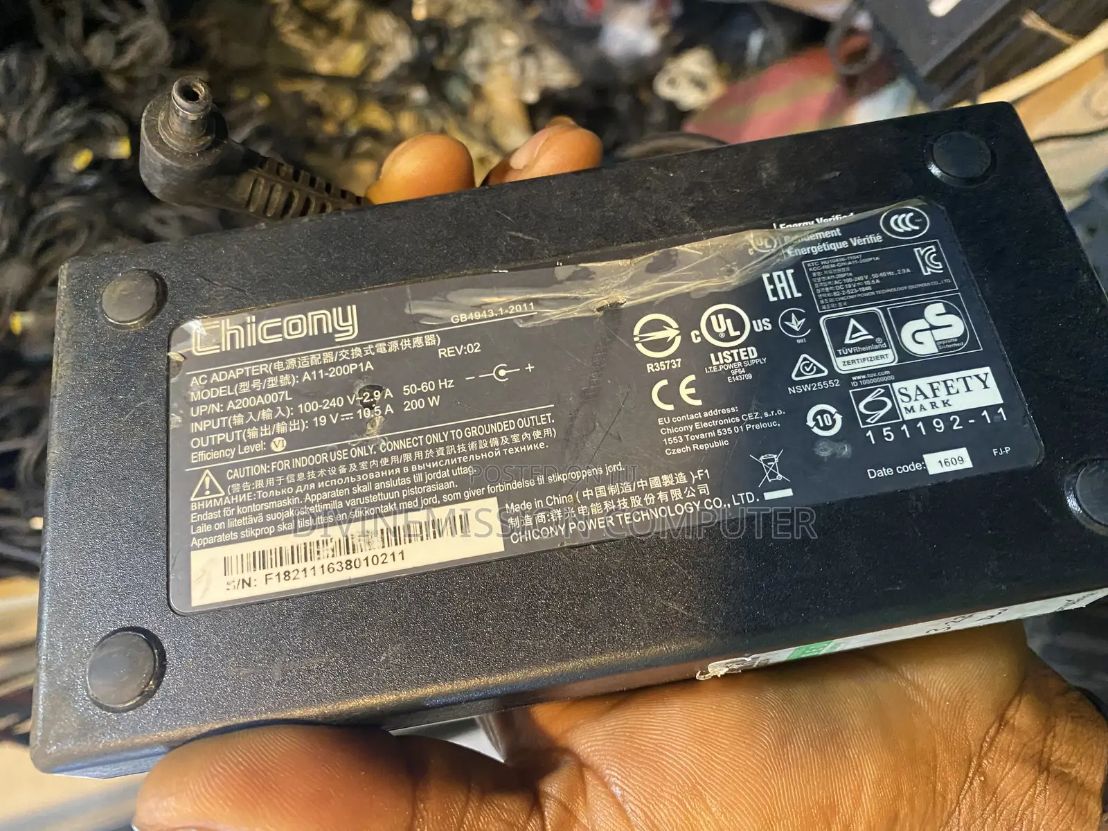 Msi Chicony Adapter/Charger 19v=10.5a (200w)