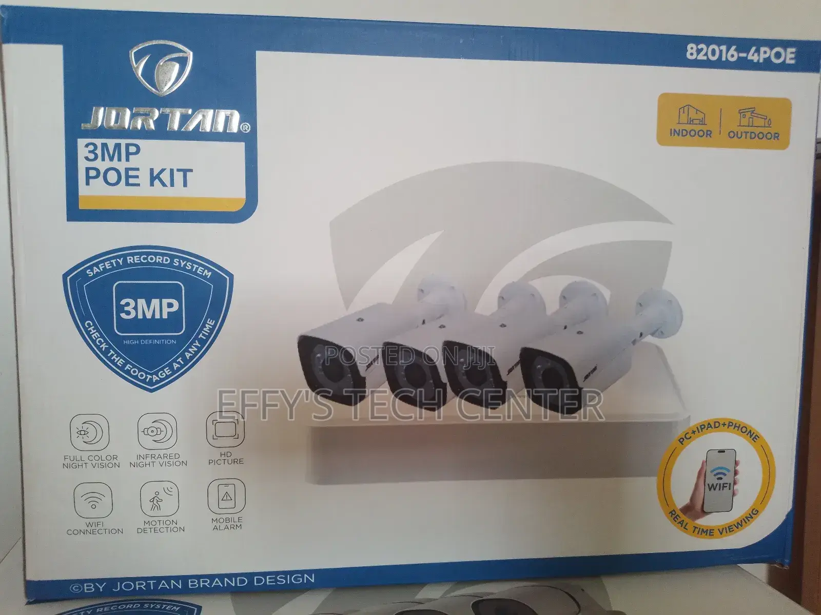 4 Channel 3mp Ip Camera Kit ( High Definition)