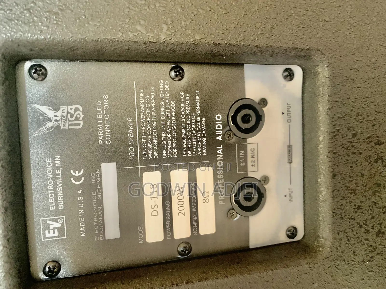 18” Inches Ev Single Passive Sub Bass Speaker