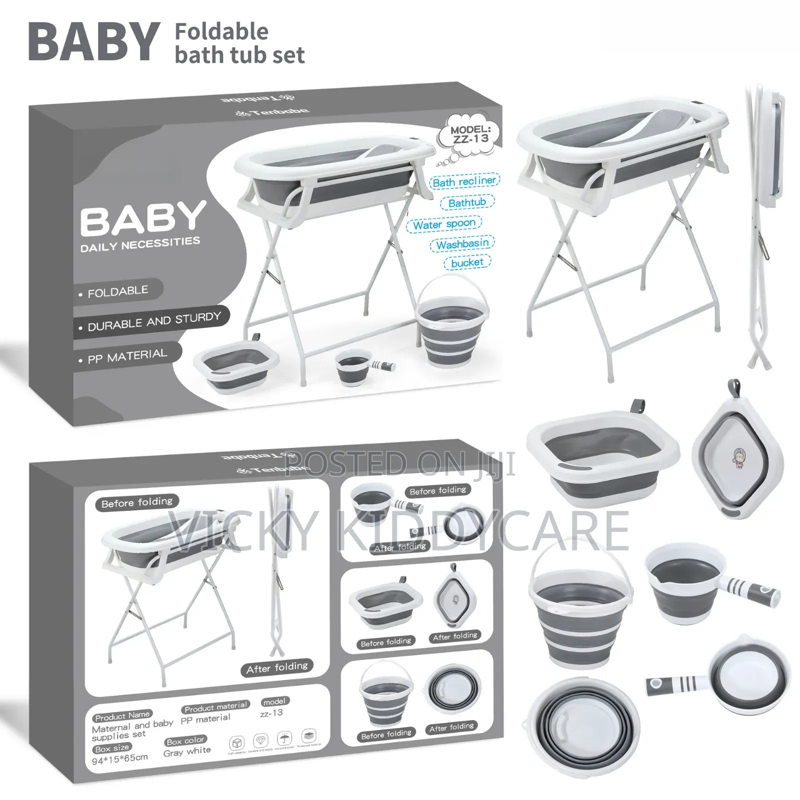 Baby Foldable Bath Tub Set