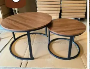 Coffee and Black Double Center Table