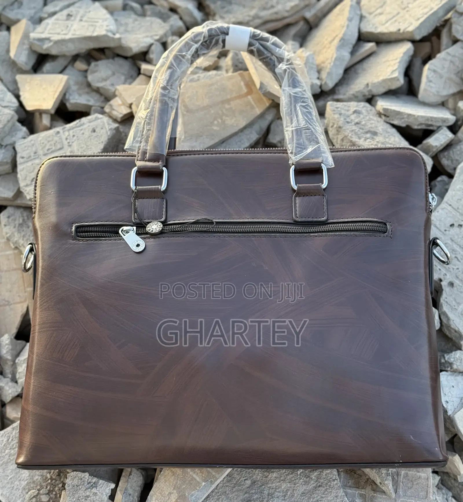 Montblanc Classic Brown Leather Briefcase Luxury Laptop Bags