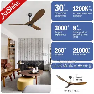 Wooden Blade Fan 60”