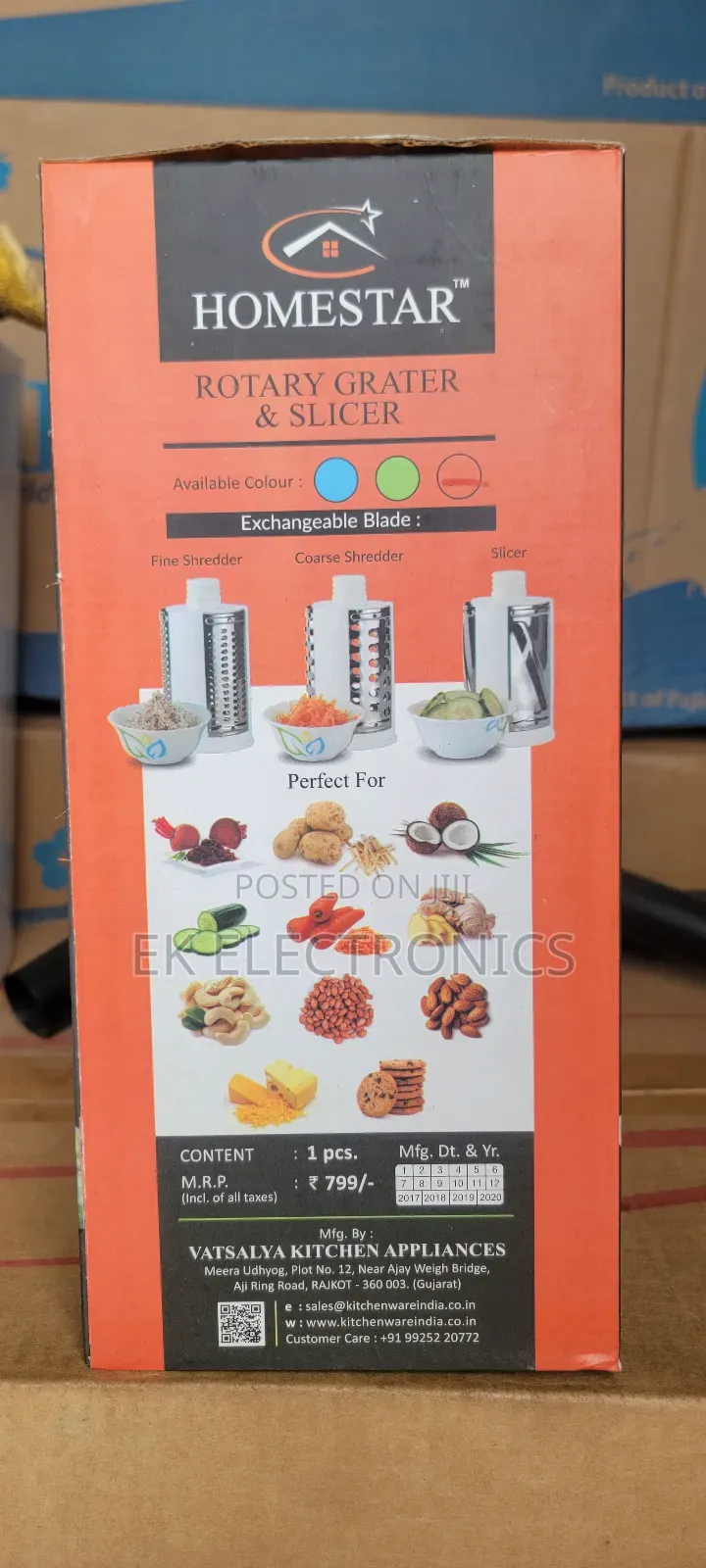 Homestar Rotary Vegetable Cutter Grater Slicer 3-Piece