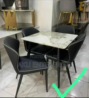 Dinning Table With 4 Chairs Black White Grey