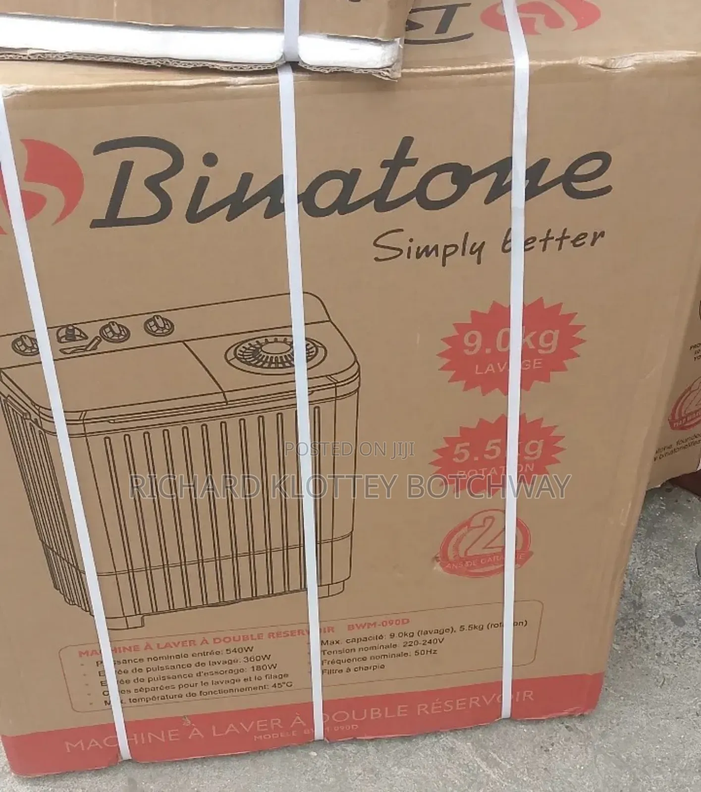 Binatone Washing Machine 9.Kg