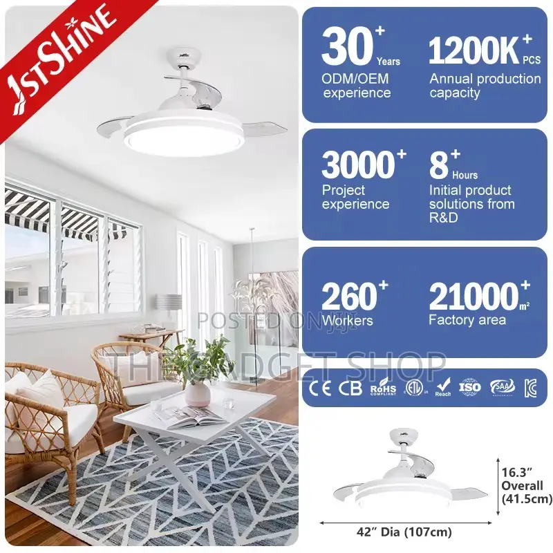 White Ceiling Fan With Light Modern
