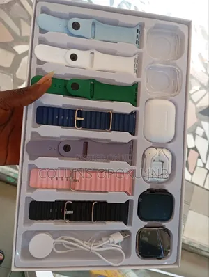 Rock 004 Smart Watches Ultra 3+S10 13 in 1, 2 Airpods, 7 Straps -Black