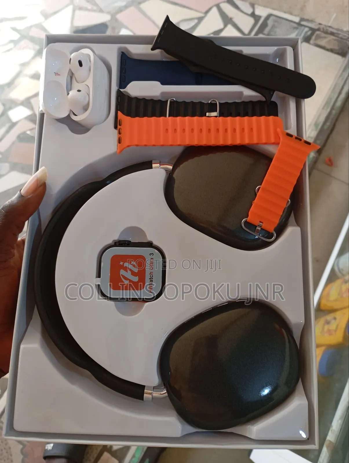 MVP -280 Smartwatch, Consist of P9 Head Set, Airpod, 4 Straps - Black