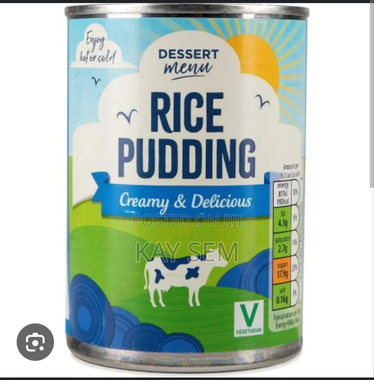 Dessert Menu Rice Pudding