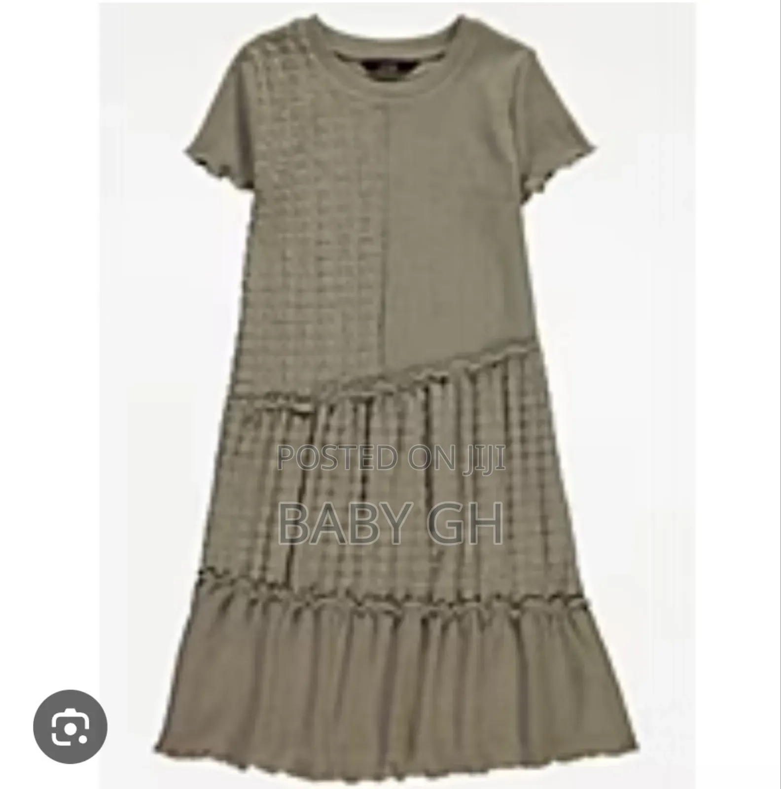 Green Long Straight Dress for Girls