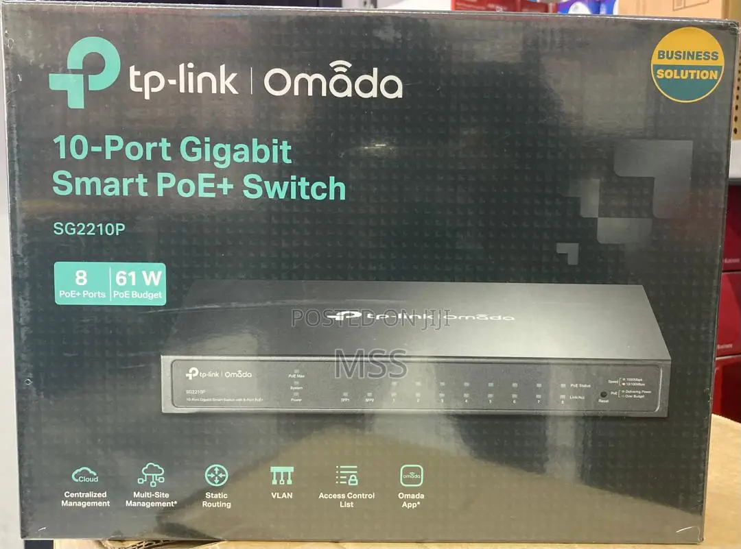 Tl-Sg2210p 8-Port Gigabit Smart Poe Switch With 2 SFP Slots