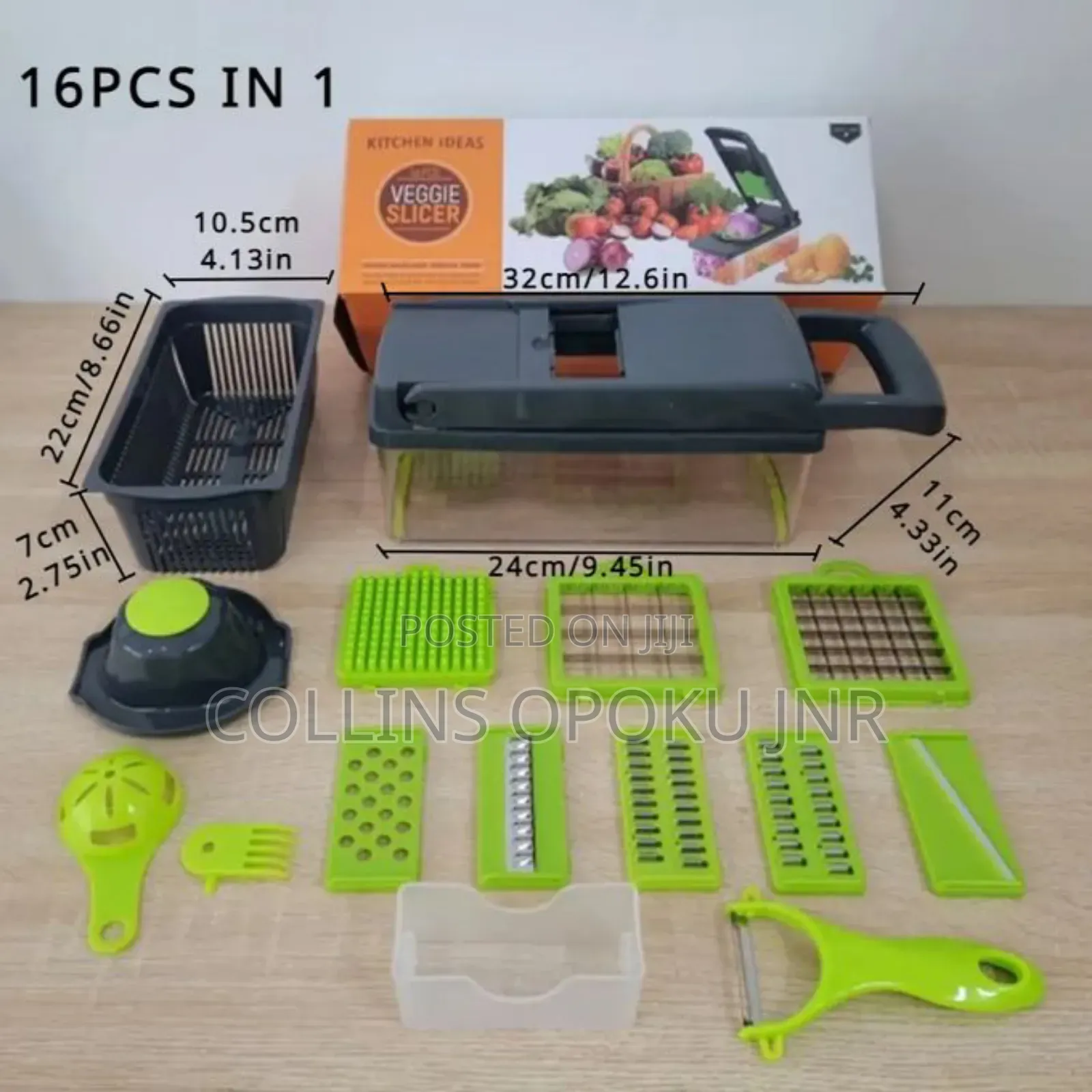Vegetable Slicer 16pcs Hand Operated Vegetable Slicer, Veggie Chopper