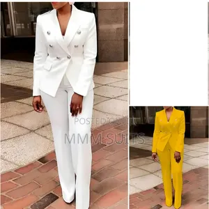 Quality Ladies 2-Piece Double-Breasted White Suit
