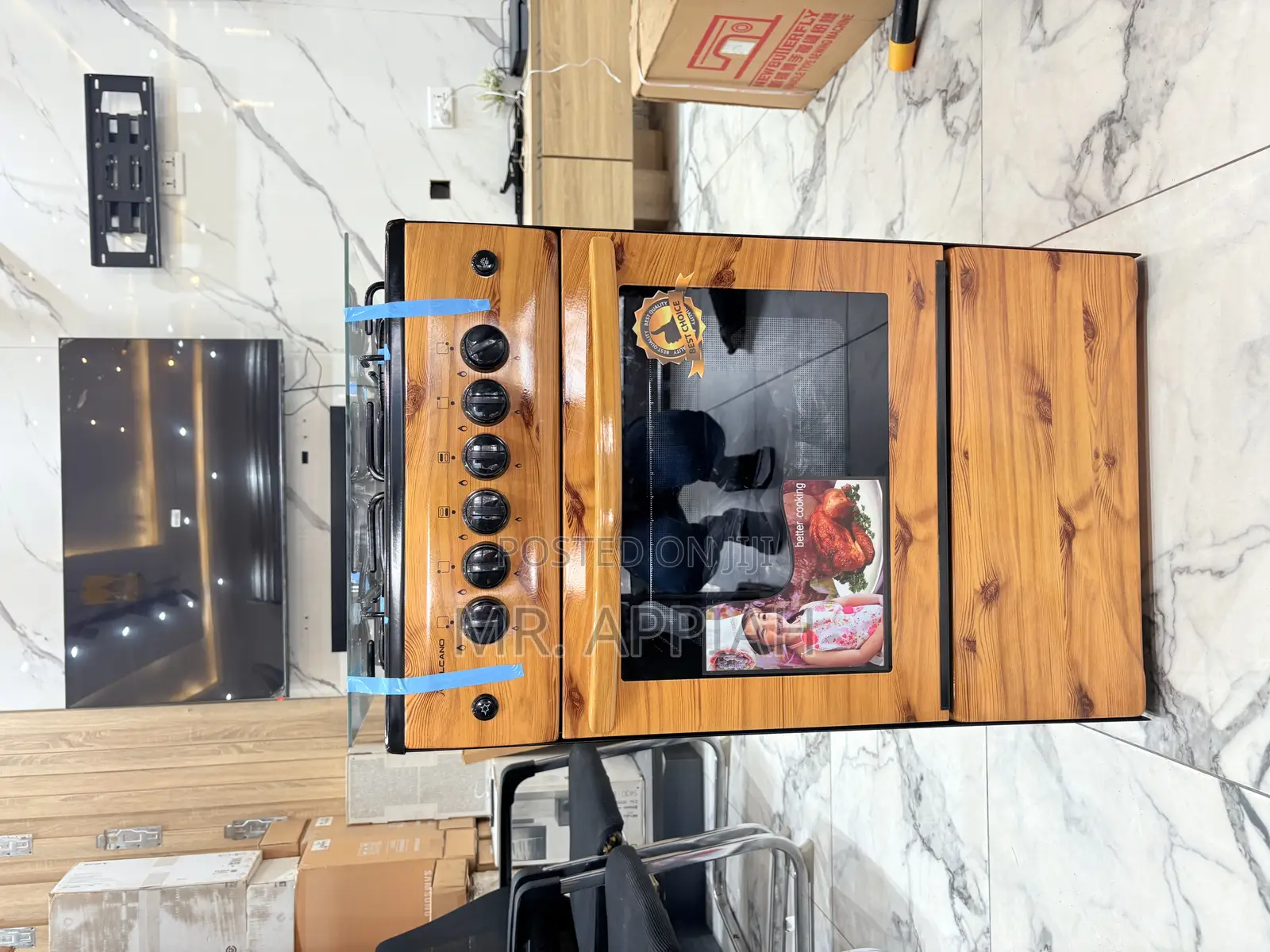 Brand New Volcano 4 Gas Burner With Auto Ignition(Wooden).