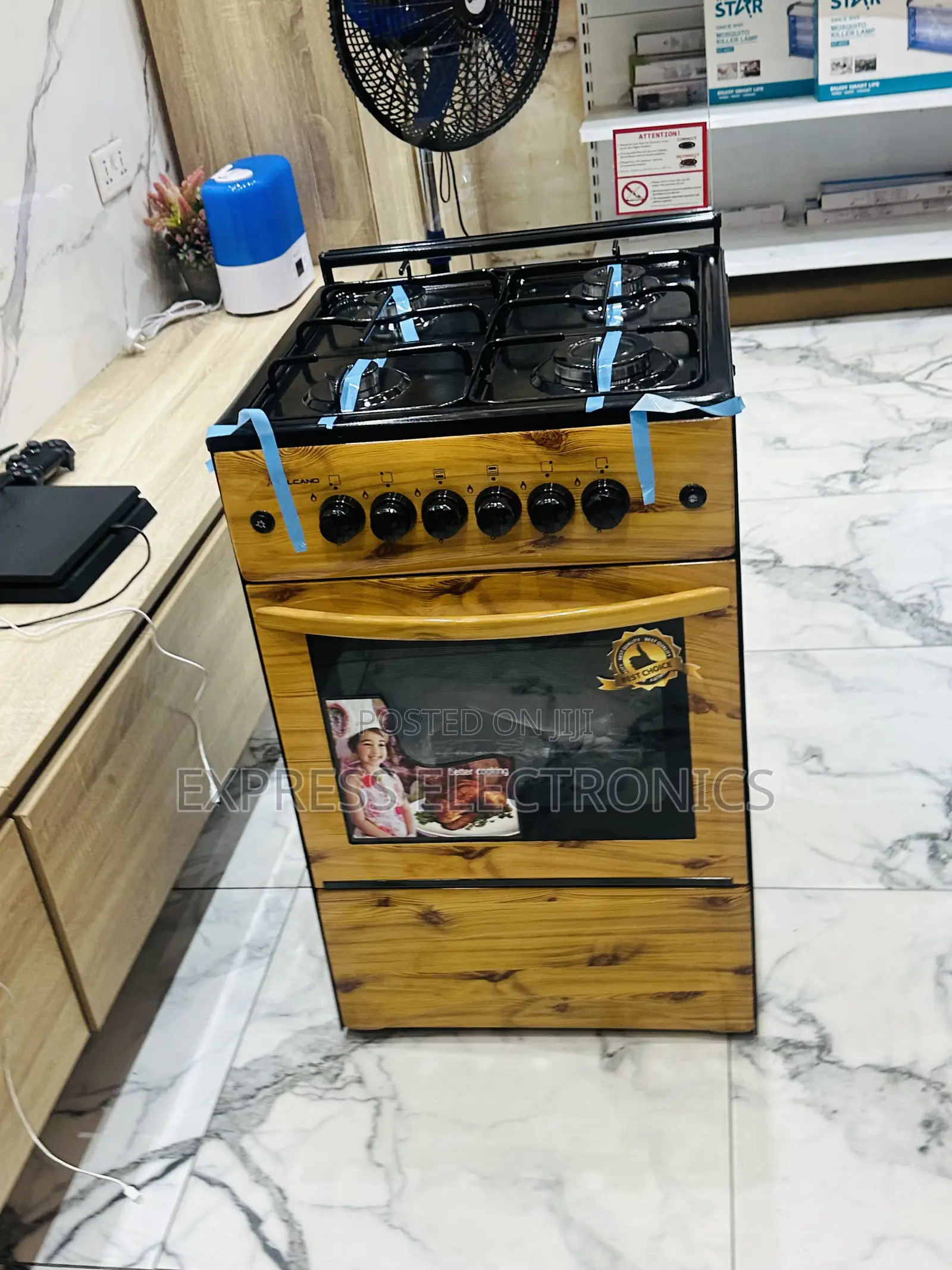 Quality Sleek Wooden Light Gas Stove Auto Ignition 4burner 50/50