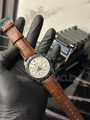 Classic Elegant Chronograph Patek Philippe Leather Watch