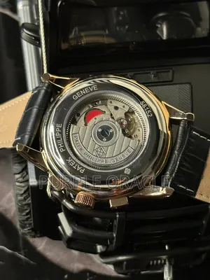Black Strap Patek Philippe Leather Timepiece