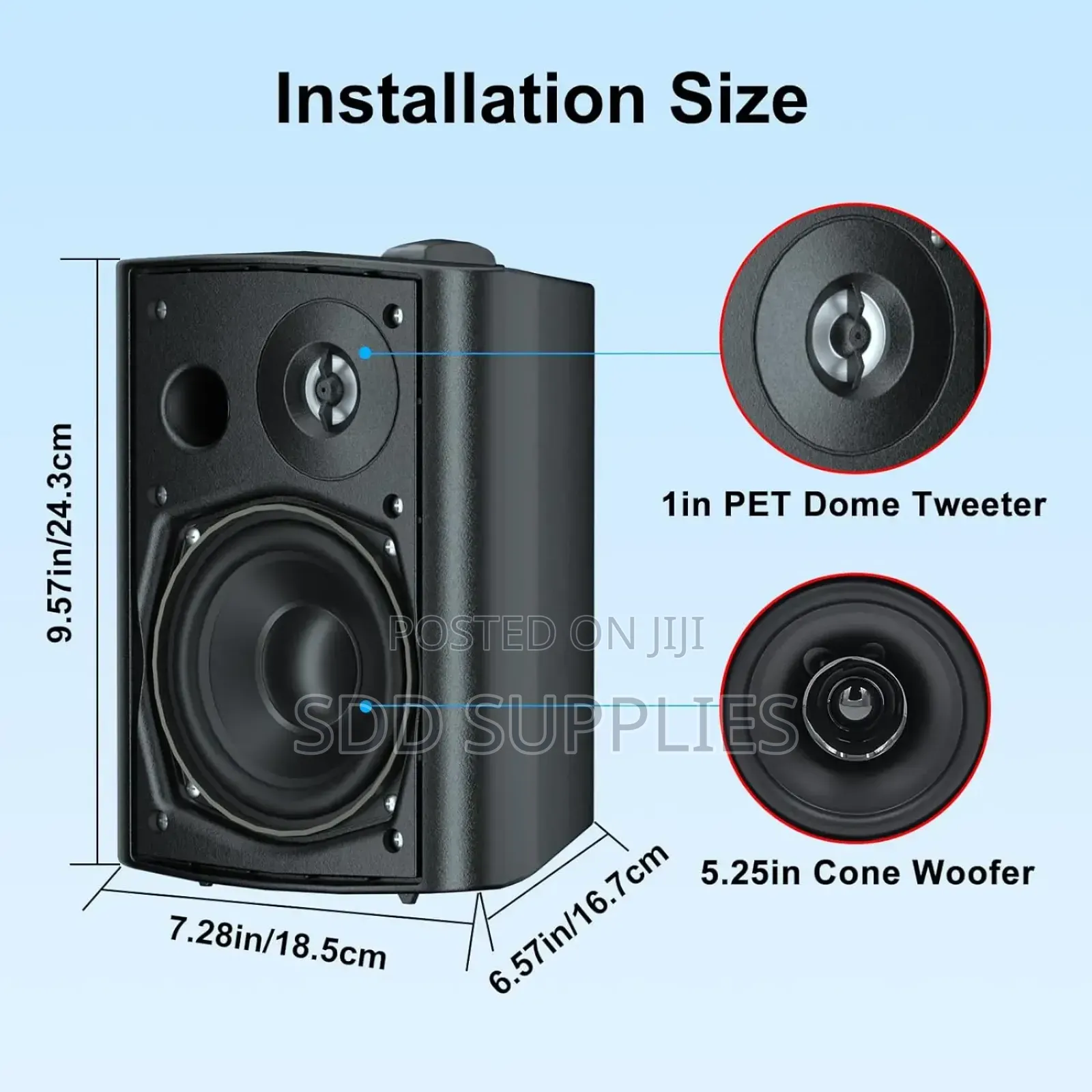 Herdio Waterproof Wall Speaker With Amplifier For Outdoor
