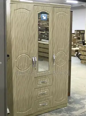 Hazel Colored Three Doors Wardrobe