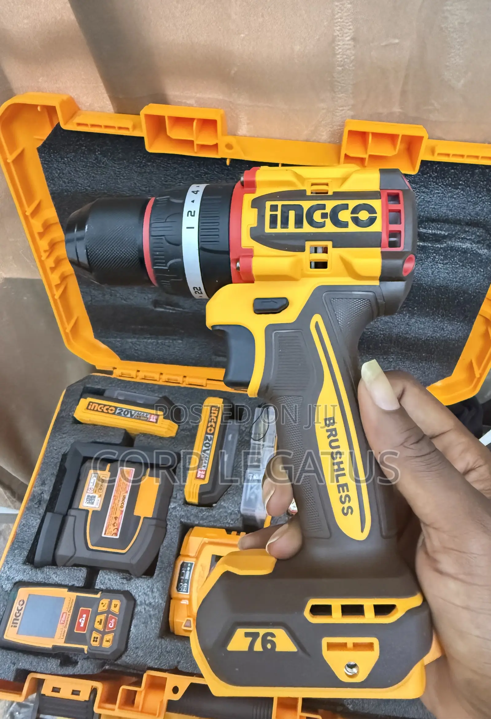 Cordless Drill 20v 76nm With Laser Distance 70m + Self Leveling