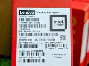 New Laptop Lenovo ThinkPad E14 Gen 5 16GB Intel Core i7 SSD 512GB