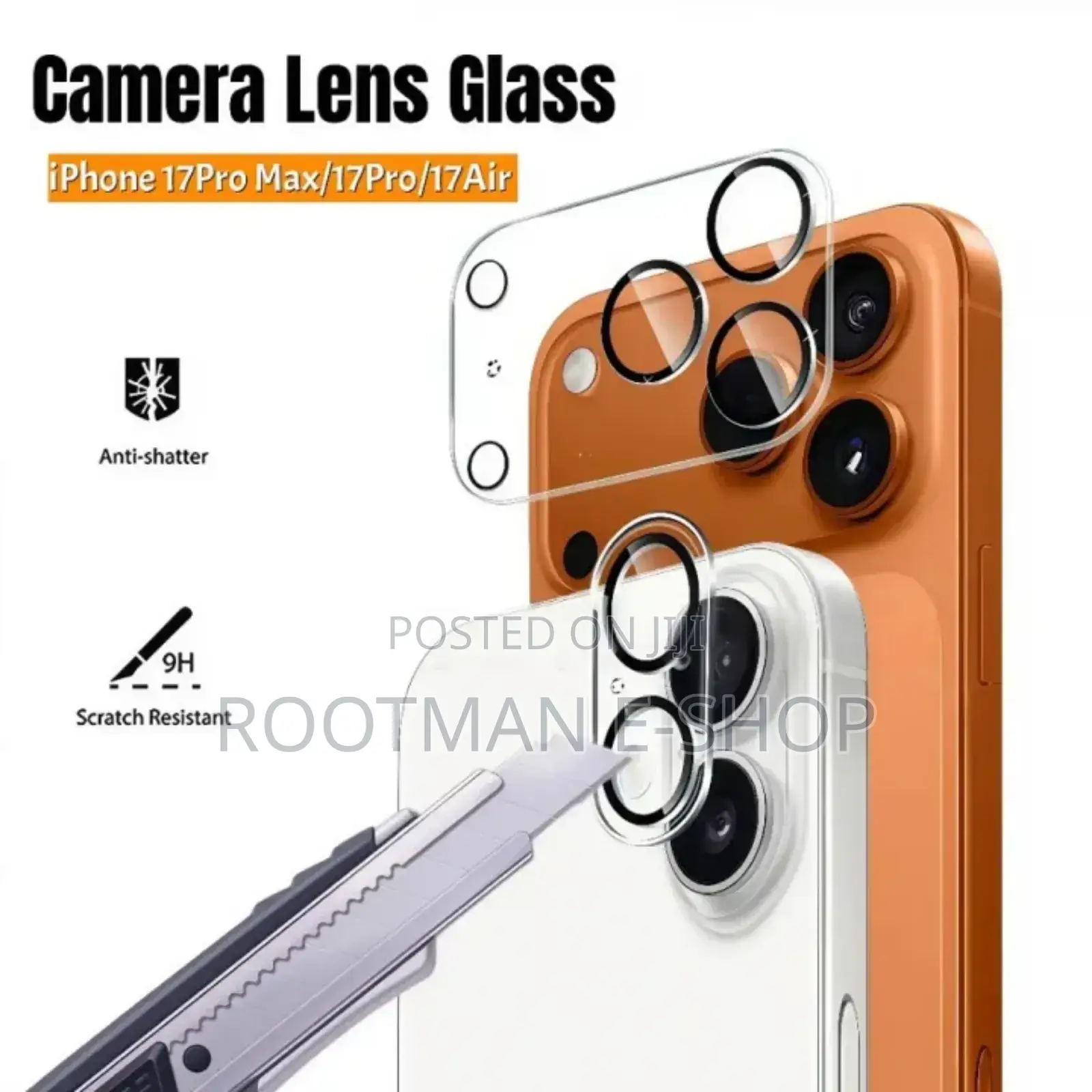 Anti-Scratch Clear Lens Cover for iPhone 17 Air Pro Max Tempered Glass
