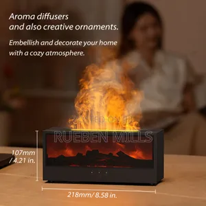 Black Creative Fireplace Diffuser Flame Humidifier Air Freshener