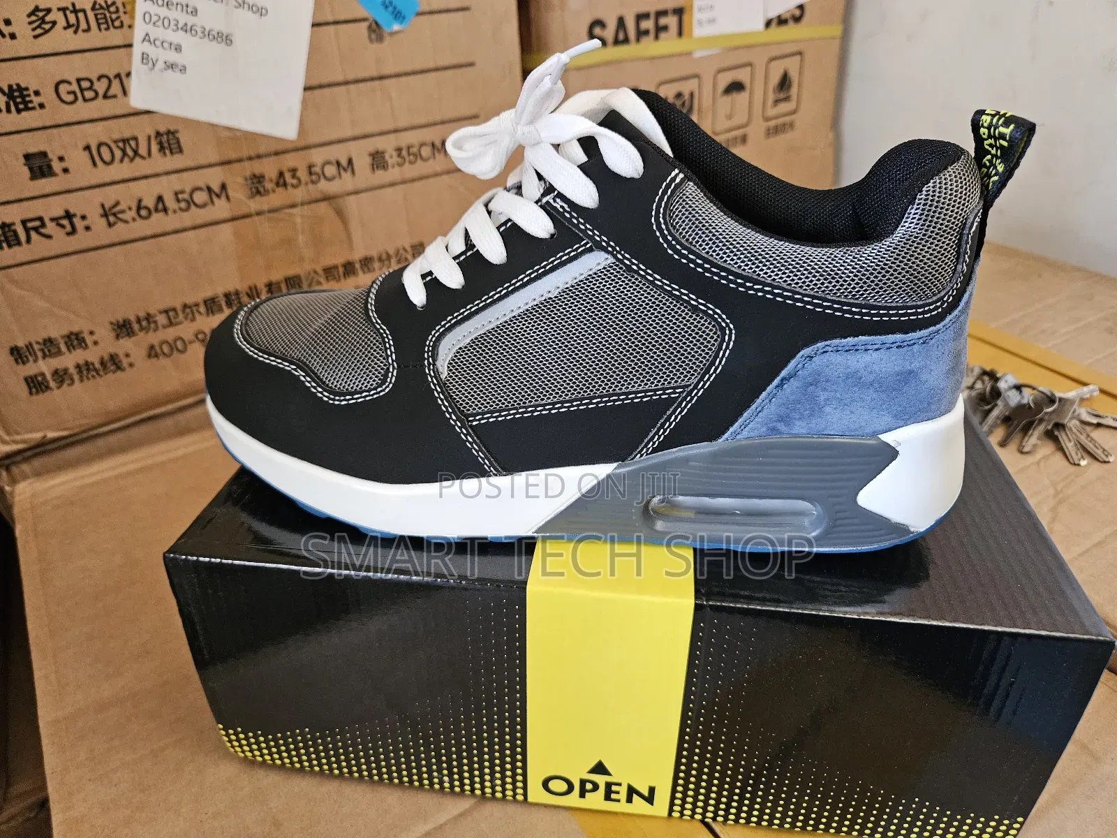 Sports Design Safety Shoe With Steel Toe, Anti Slip, Anti Smash.Kevlar