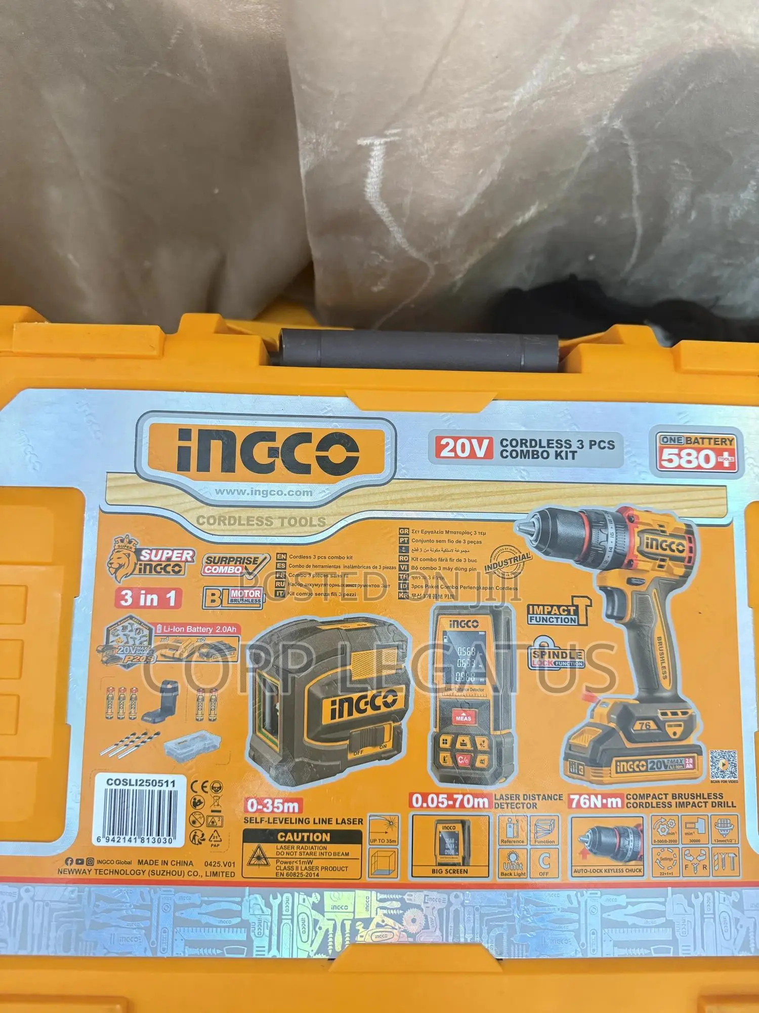 Cordless Drill 20v 76nm With Laser Distance 70m + Self Leveling