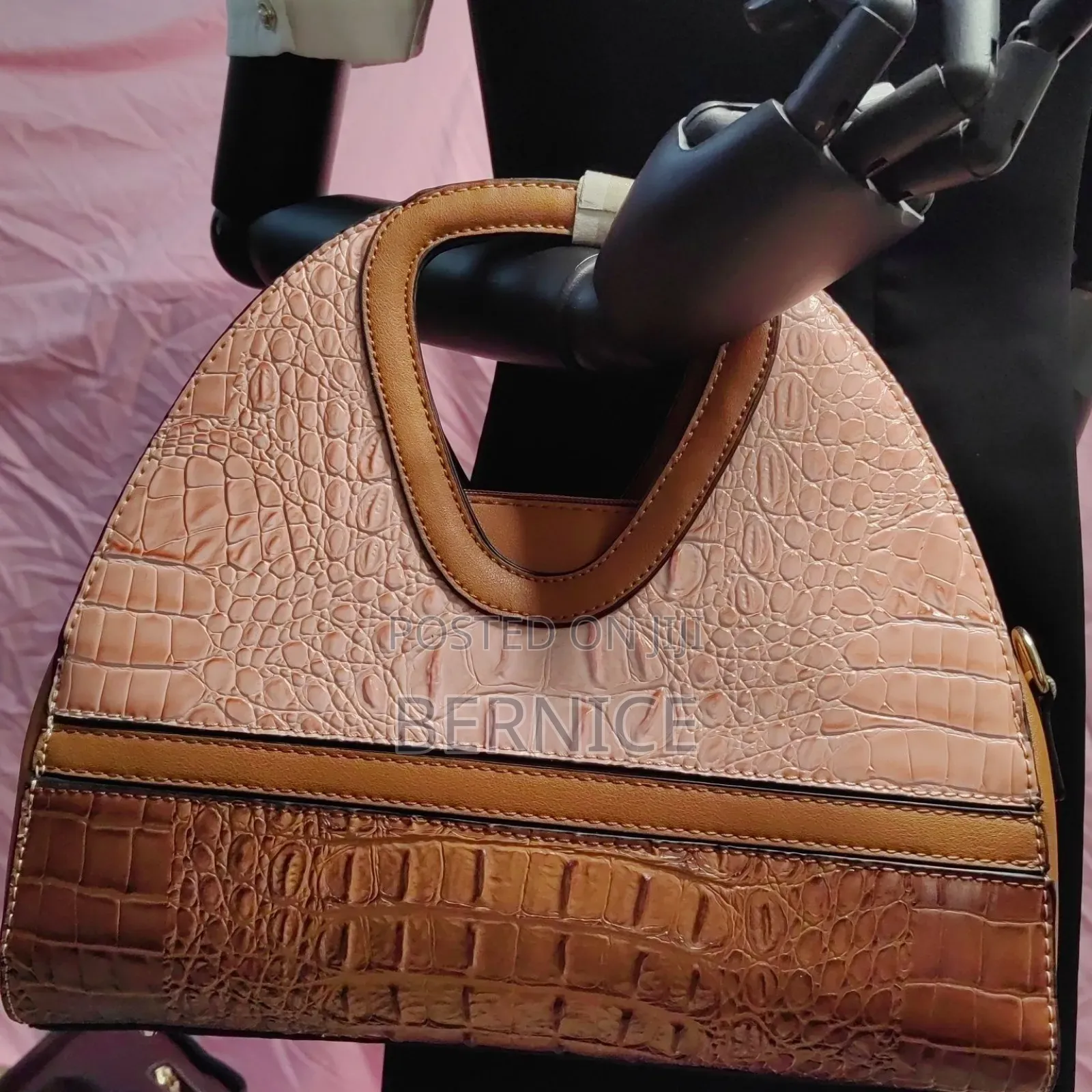 Elegant Croc-Embossed Handbag