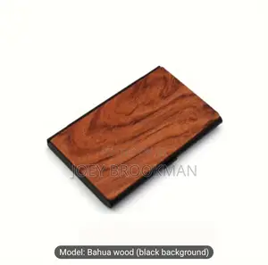 Solid Black Walnut Flip-Top Business Card Holder